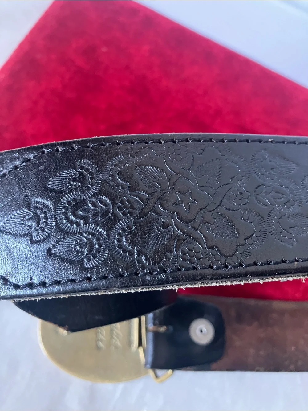 Mens Belt Brass 3D Flying Eagle Abalone Shell Buckle Hidden Money Pocket Belt.
